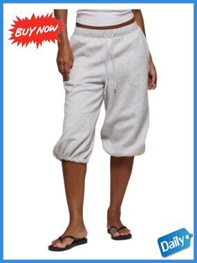 Women's Sweat Capri Pants Cropped Athletic Joggers Pull On